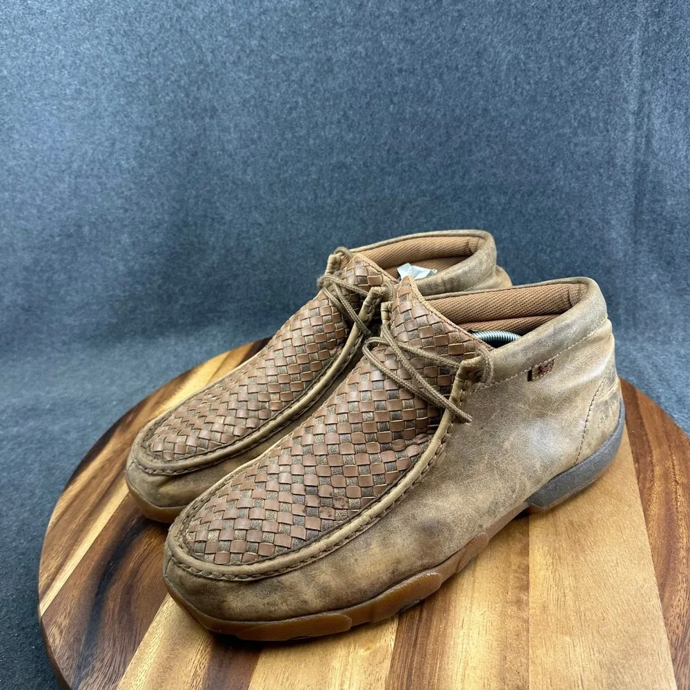 Twisted X Men's Chukka Driving Moc MDM0033 Brown Basket Weave Size 11.5W